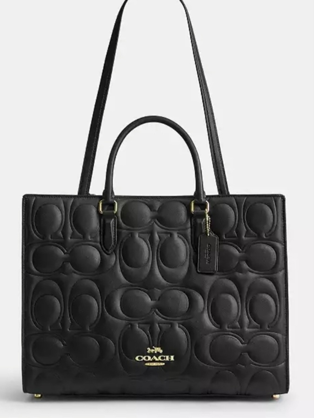 COACH Maggie Large Quilted Leather Tote Bag with Signature Logo NWT